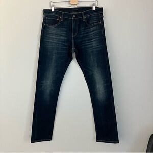 LUCKY BRAND 110 Slim Denim Blue Jeans Dark Wash Mens 34 x 32